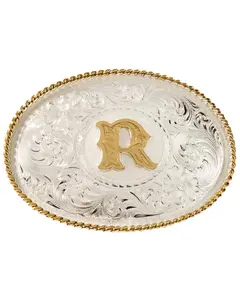 Montana Silversmiths Unisex Initial "R" Belt Buckle - 700R