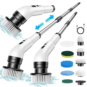 Electric Spin Scrubber, 1 Set Electric Cleaning Brush with 9 Replaceable Brush Heads, Power Scrubber for Bathroom, Kitchen, Floor, Tub, Toilet, Rechargeable Spin Scrubber
