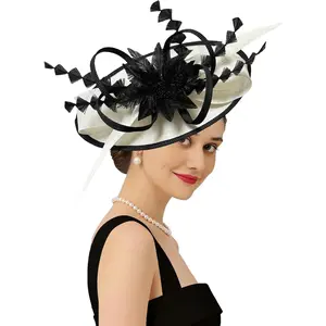 Kidukso Vintage Fascinators Hats for Women Derby Hat Flower Feathers Tea Party Headwear Church Cocktail Wedding2026