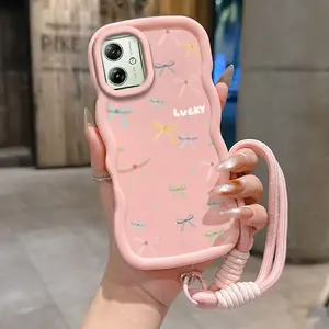 1 Piece LUCKY Bow Protection For Moto G54 G54 Flexible Case Featuring Anti-Fingerprint And Bracelet For Fashion