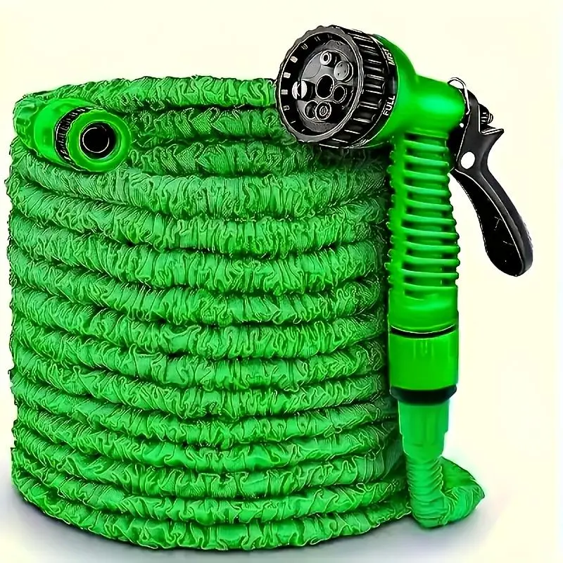 1 set "High Pressure Outdoor Garden Hose with Spray Nozzle - Heavy Duty PVC Water Hose for Car Washing, Lawn Irrigation & Cleaning, (7Spray Patterns) Garden Watering Hose"