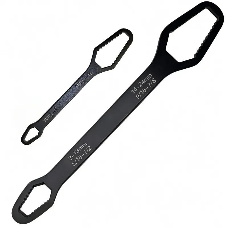 Double-Ended Universal Spanner Wrench, Self-Tightening Multi-Function Fastener Hand Tool (8-22mm Metric & SAE Mix), High-Hardness Carbon Steel Long Arm Grip Wrench for Auto Mechanic, Home DIY & Machine Maintenance upgrade compact size Magnetic  spark Set