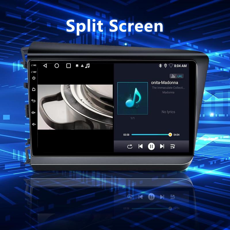 BINIZE Android 13 Car Stereo Compatible with Honda Civic 2012 2013 2014 2015, 9 Inch Head Unit, Touch Screen, Wireless CarPlay& Android Auto, GPS, WiFi, Backup Camera