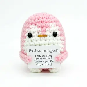 Penguin doll hand woven emotional support positive energy gift desktop decoration, suitable for family, friends, couples, and the best friends