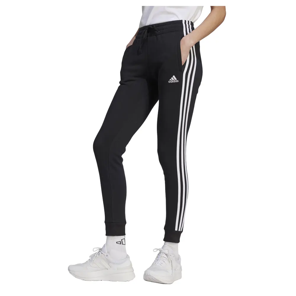 adidas Womens Essentials 3-Stripes Fleece Joggers Casual - Black