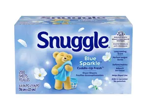 Snuggle Dryer Sheets, Long Lasting Fresh and Clean Scent, Laundry Fabric Softener, Control Static, Reduce Wrinkles, HE Safe, 200 Count