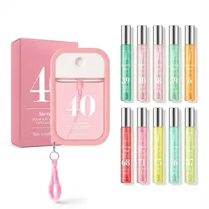 Portable Fragrance Spray Bundle 48ml & 10*10ml, Floral Scented Liquid Perfumes with Hook,  Long-lasting Mist for Adults