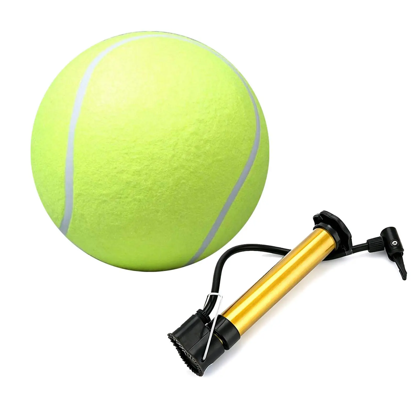 Inflatable Tennis Ball Dog Toy 4cm/9.5 Inch Interactive Dog Playing Ball for Outdoor Training Sports Pet Tennis Ball + Air Pump (with 1 Needle)