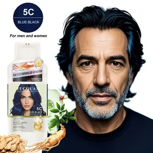 Autumn Fresh Blue-Instant  Black Hair Dye Shampoo - Covers Gray Hair, Herbal Ingredients, Plant Extracts, Natural Coloring, Black Hair Dye, Semi-Permanent, Unisex, 16.9 fl oz