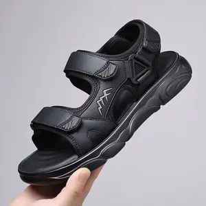 Men's Comfortable Slippers with Adjustable Straps Arch Support Non-Slip Soles Velcro Closure Breathable Material Stylish Design Ideal for Summer Beach Getaways - Boy, Shoe