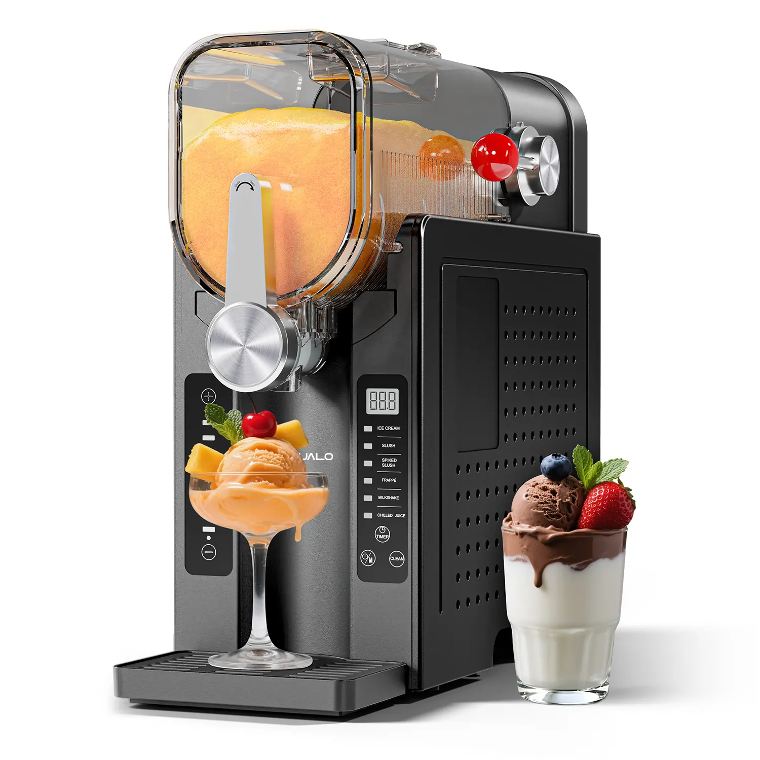 AD03 Ice-Free Slushie & Ice Cream Machine - 54 oz Home Appliance, 6 Preset Programs, Self-Cleaning Function, LED Display, Dishwasher-Safe, Family Get-Togethers Use, Includes Recipe Book & Cleaning Brush#TikTokShopBlackFriday