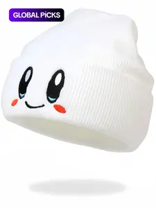 Cute Cartoon Embroidered Hat, Casual Soft Comfortable Knit Hat for Fall & Winter, Warm and Stylish Beanies for Men & Women, Knitted Winter Hat