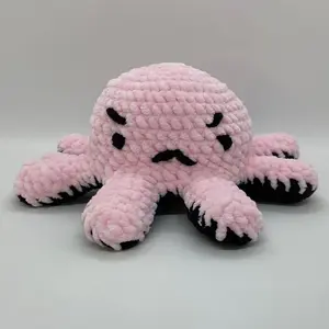 Mood Octopus, Reversible Octopus Crochet, Happy Angry Octopus, Handmade Amigurumi