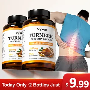 Turmeric Curcumin 2,250mg | 95% Curcuminoids with Black Pepper for Ultimate Absorption,  Joint and Immune Health Support, No Filler, No GMO - 180 Vegetarian Capsules,vitamin