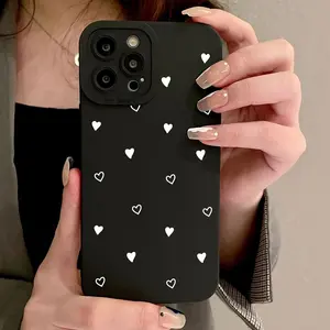Heart Pattern Phone Case, Anti-drop Shockproof Phone Protective Cover, Phone Accessory Compatible with iPhone 11 12 13 14 15 Pro Max