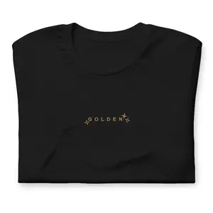Golden Embroidered JK Shirt, Jungkook Tee, Kookie, 3D, Seven, Still With You, Euphoria, Begin, Gift For Fans, Bangtan