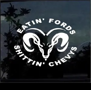 Dodge Eating Fords Shittin Chevys Truck Decal Sticker Dodge Decal Sticker