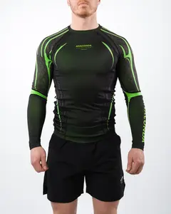 Anaconda Evolution Rashguard – Long Sleeve BJJ & MMA Compression Shirt | Black & Green