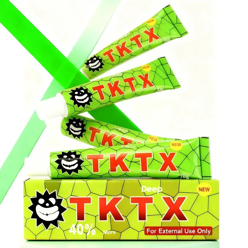 TKTX Numbing Cream 4-Pack (10g Each) - Lecithin-Based Topical Anesthetic for Tattoo, Waxing & Microneedling Pain Relief | Fast-Acting Numbing Gel