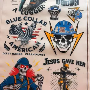 Workin’ Man DTF Transfers Bundle 12 Transfers Featuring Logger Blue Collar American Design