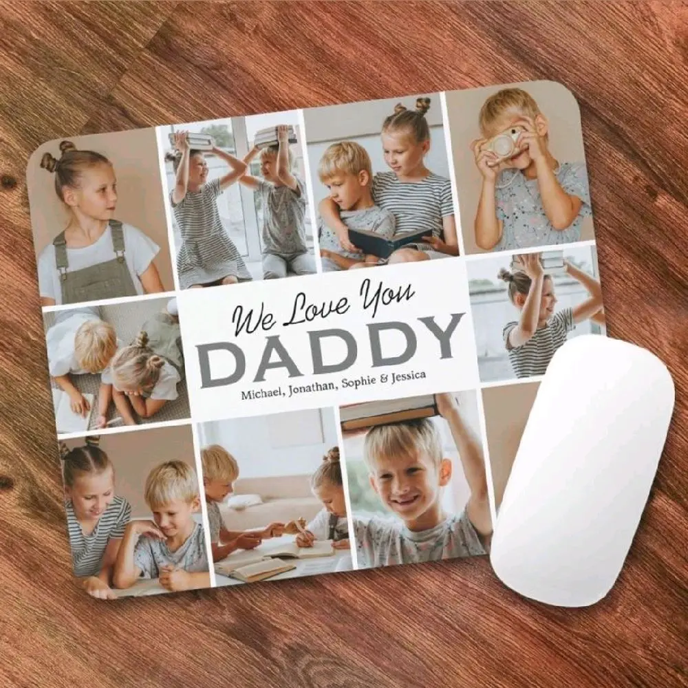 Personalised Mouse Mat Pad - Print Photo Logo Custom Text Gift - Custom Mouse Pads for Friends Family or Colleagues