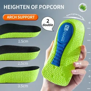 3 pairs of memory Foam Height Increase Insoles for Men Women Shoes Flat Feet Arch Support Orthopedic Insoles Sneakers Heel Lift Care Insole