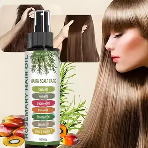 7-in-1 Rosemary Moisturizing Spray, Scalp Tonic, rich in keratin, rosemary oil, castor seed oil, peppermint oil, and biotin. It softens and smooths hair, reduces static, minimizes tangling, locks in moisture, enhances hair shine, suitable for all hair