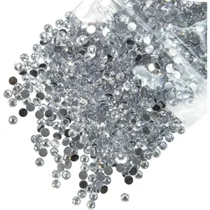5300PCS 3mm Silver Clear Resin Rhinestones for Crafting SS10 Flatback Crystal White Stones Bulk Non-Hotfix Diamonds Crystals Gems for Nails Face Eyes Makeup Tumblers Bottles DIY Crafts Clothes