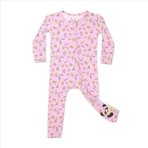 Bellabu Bear Milk & Cookies Pink Bamboo Convertible Footie