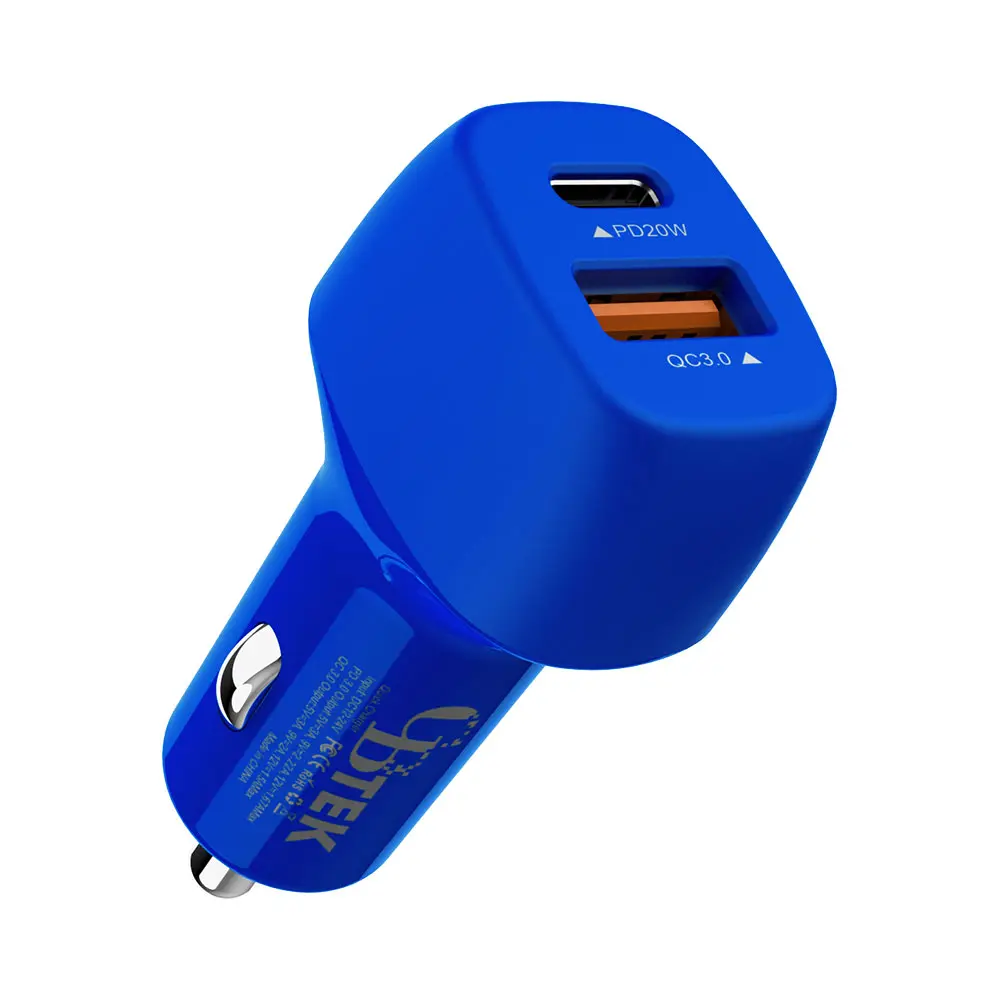 CBTEK Dual USB-C 20W & USB-A QC 3.0 Car Charger