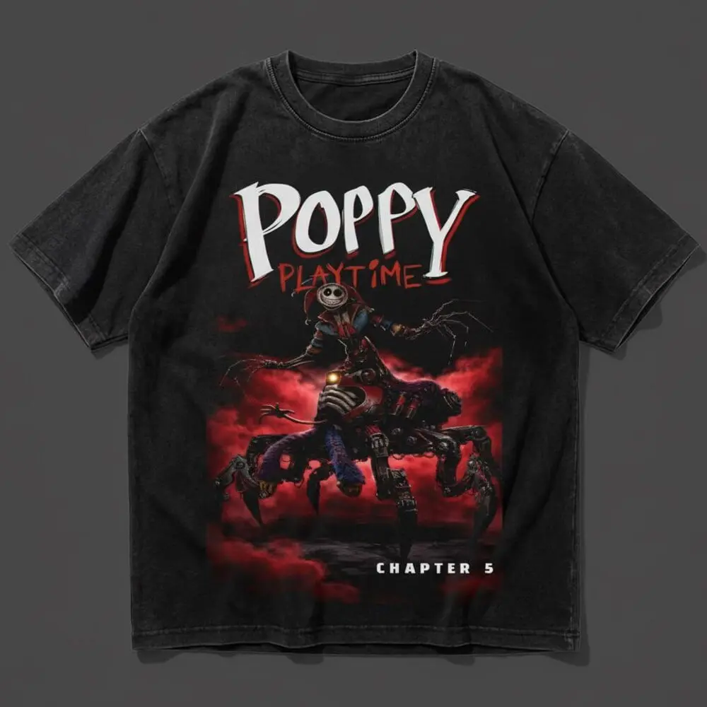 Poppy Playtime Chapter 5 Inspired Tee, Style Graphic Shirt, Horror Game Fan Shirt, Short Sleeve Crew Neck T-Shirt, Pull On, Casual