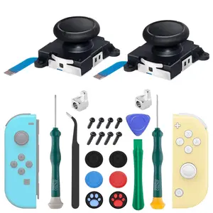 2 Pack Joycon Joysticks, Joycon Repair Kit Joystick Replacement Parts for  ,  Lite &  OLED, Include Thumb Grips, Metal Lock Buckles