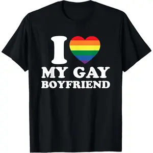 I heart My Gay Boyfriend, I love my Gay Boyfriend T-Shirt,Made in USA