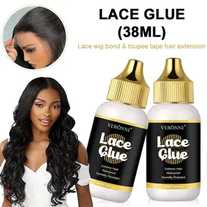 2-Piece Lace Wig Set with Affordable Price, Transparent Lace Gel for Hair Replacement, Waterproof & Moisture-Resistant, Travel-Friendly