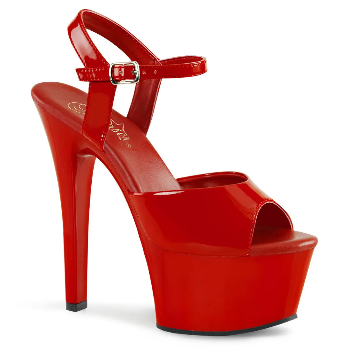 Women's Classy Elegant Stylish Fashion 6-Inch Heeled Shoe, ASPIRE-609 Red Patent High Heels with Platform Design