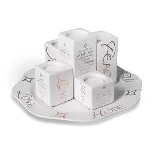 Christmas Advent Wreath Candle Holder Tray - 6 Piece