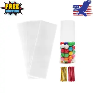 Cellophane Treat Bags,200 Pcs 3x11 Inches Clear Pretzel Bags