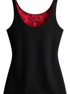 Red Rose Power Mesh Double Sided Compression Top with Floral Design for Enhanced Comfort and Support