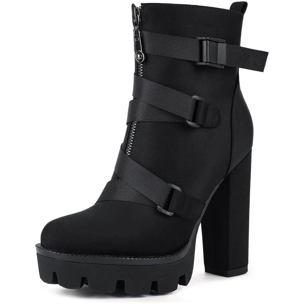 Women's Platform Combat Boots, Chunky Heel Ankle Booties - Women's Shoe, Fashion Footwear | Beauty Oasis