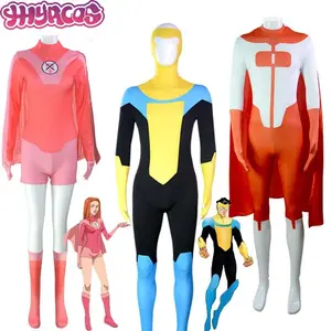 Anime Invincible Mark Grayson Jumpsuit Cloak Superhero Cosplay Omni-man Costume Atom Eve Cos Bodysuit Halloween For Men Women