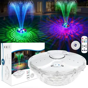 ChlorStar Pool Fountain with Remote,Floating Pool Fountain with Lights Show,Above Ground Pool Water Fountains Pump with Anchor, Floating Swimming Pool Fountains for Inground Pool,Pond -1PC(White)