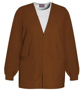 Cherokee Workwear 4301 Button Front Scrub Jacket | Knit Cuffs & Patch Pockets | XS-S - Clearance