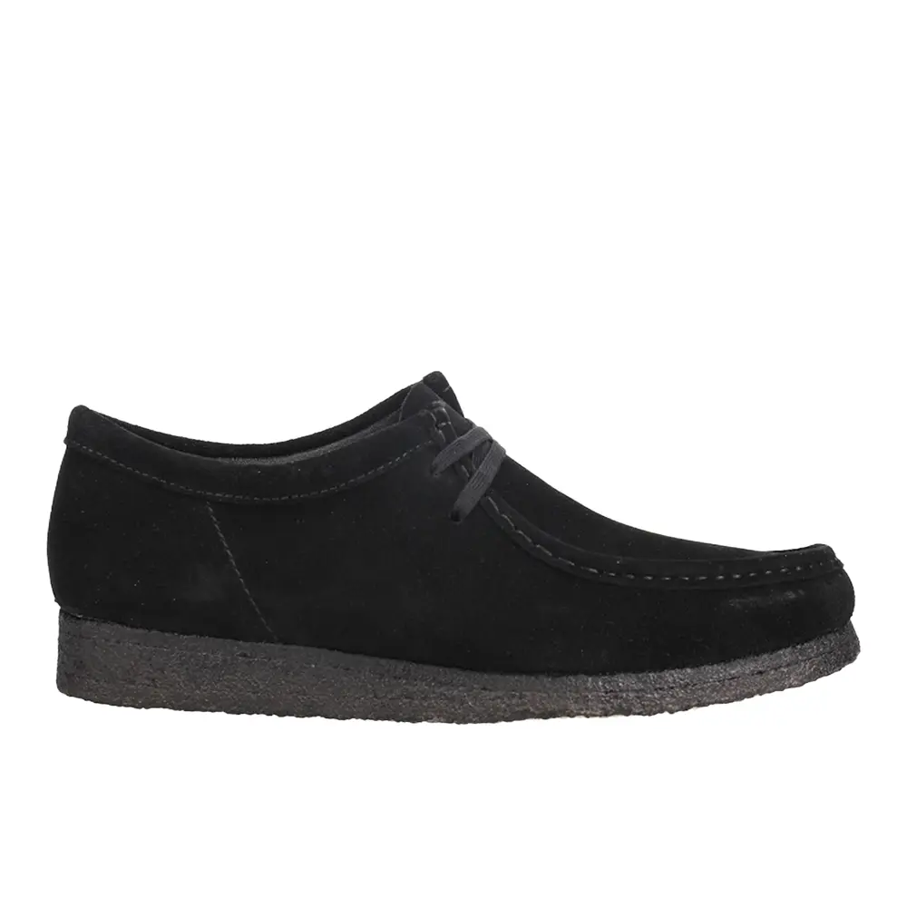 Clarks Mens Wallabee Moccasins Slip On Casual Shoes - Black Clarks Mens Wallabee Moccasins Slip On Casual Shoes - Black