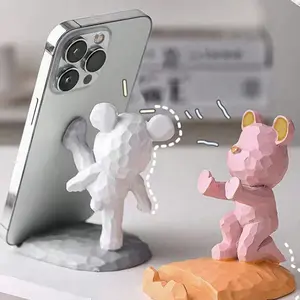 Cute Bear Phone Stand Holder, Compatible with Phones and Tablets, Ideal for Desk, Bedside, Living Room, Bedroom, Birthday Gift