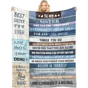 Soft Cozy Fluffy Polyester Fiber Throw Blanket - 50x60 in, Contemporary Design, Ideal Sister Gift for 2 Key Occasions (Christmas, Mother's Day), Soft Cozy Blanket, Fluffy Blanket