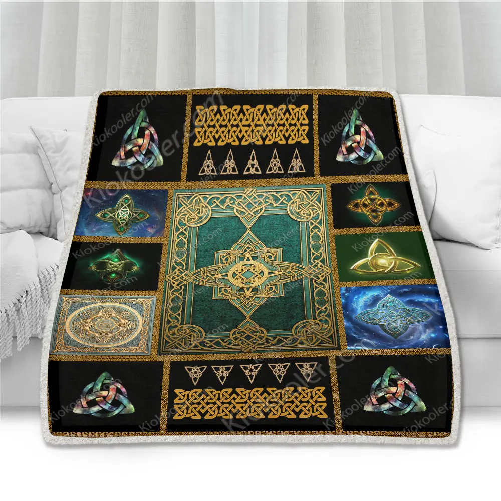 Irish Celtic Blanket, Celtic Decor, Celtic Lovers Gift, Sofa Throw Blanket Comfort Warmth Soft Blanket Fleece Blanket, Sherpa Blanket