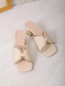 Water Drill Chunky Heel Sandals Women, Square Toe Open Toe High Heels, New Style Elegant One Strap Slippers, Fashionable Summer Shoes, Rhinestone Decorated Sandals, Elegant Minimalist Sandals, Footwear
