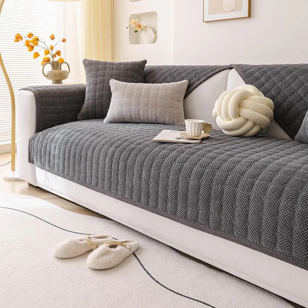 Solid Color Sofa Cover, 1 Count Non-slip Sofa Slipcover, Sofa Protector for Home Living Room, Sofa Protector for Home Living Room
