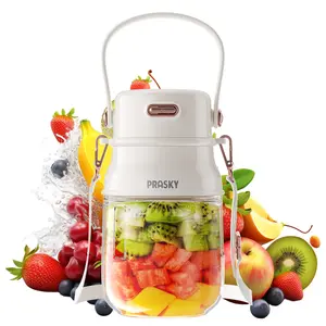 Prasky Portable Blender, Personal Blender for Shakes and Smoothies with 27oz Cup, Lid and Shoulder Strap, Type-C USB Rechargeable, Dishwasher Safe Parts, BPA-free, Prasky Juice for Gym/Travel/Kitchen