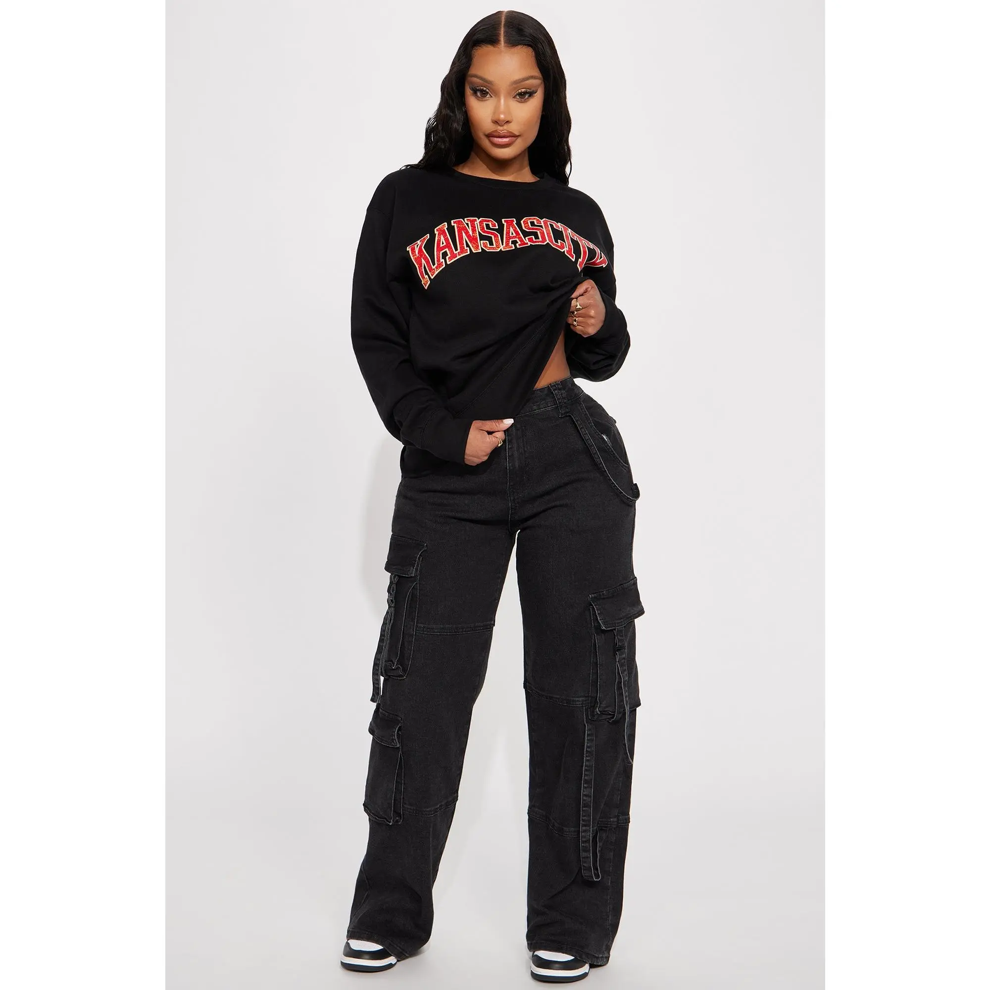 Desi Mineral Wash Cargo Pant - Black